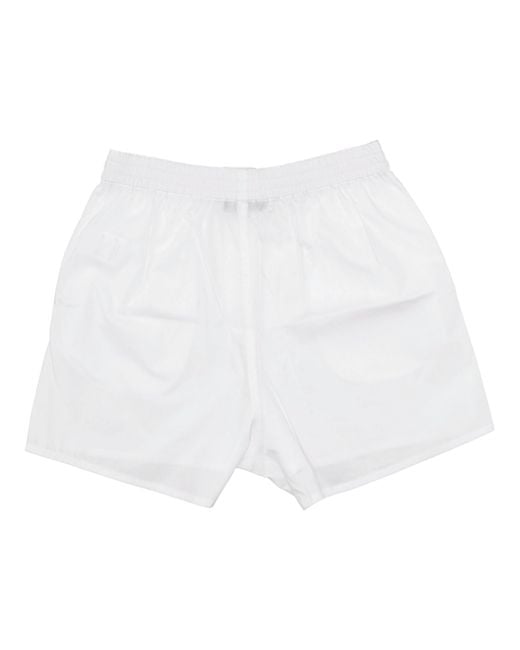 LA ROSE White Cotton Buttoned Shorts