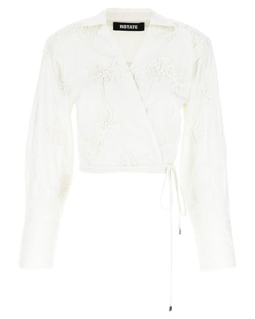 ROTATE BIRGER CHRISTENSEN White 'Wrap Cotton' Shirt