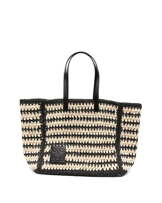 Sac fourre-tout en paille fermé Closed en coloris White