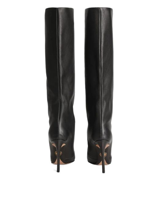 Dolce & Gabbana Black Kniehohe Devotion Stiefel Mit Spitzer Kappe 105Mm