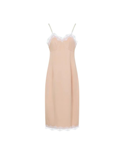 Carven Natural Lingerie Viscose Midi Dress