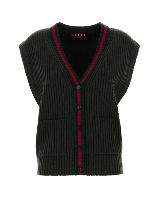 Gucci Bottle Wool Vest in Black | Lyst UK