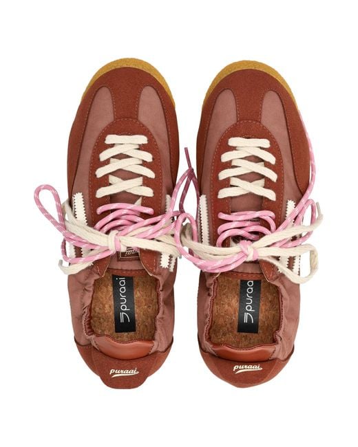 PURAAI Pink Panther Vegan Lace-Up Sneakers