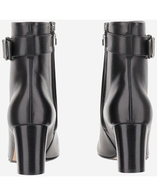 CAREL PARIS Black Thelma Leather Ankle Boots