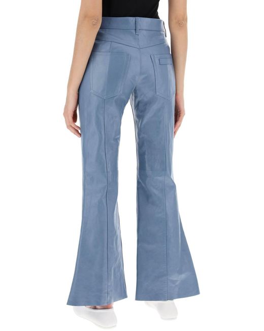 Marni Flared Leather Pants Voor Vrouwen in het Blue