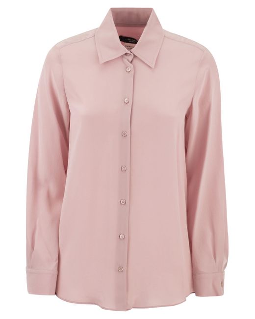 Weekend by Maxmara Geo Pure Silk Shirt in het Pink