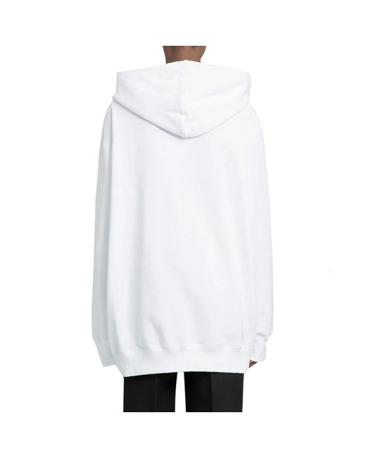 Sudadera con capucha de logotipo de gran tamaño de Lanvin de color White
