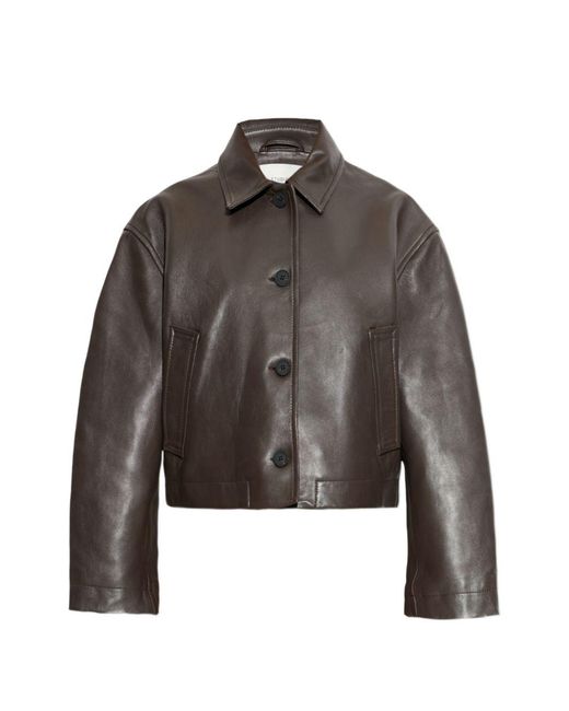 Studio Nicholson Brown Hain Leather Jacket
