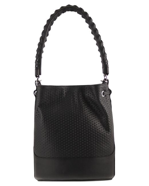 Zanellato Black Monda' Leather Bucket Bag S