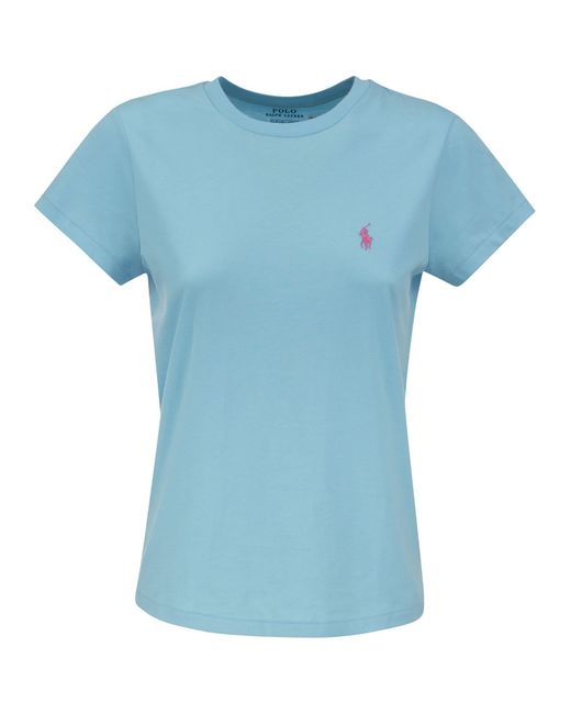 Polo Ralph Lauren Crewneck Katoenen T -shirt in het Blue