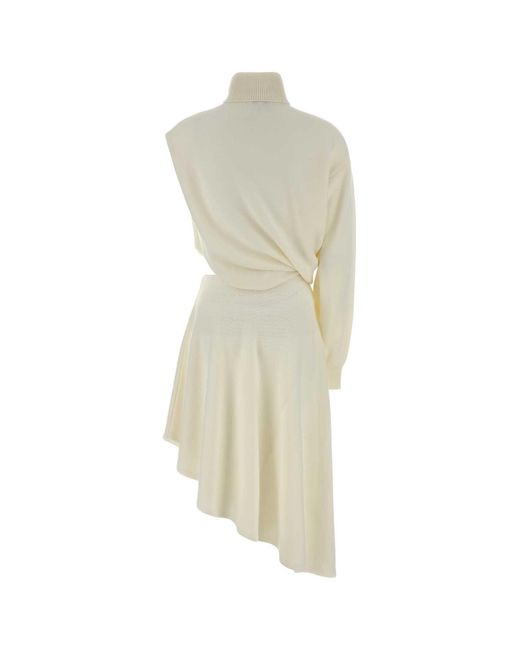 Alaïa White Ivory Wool Dress