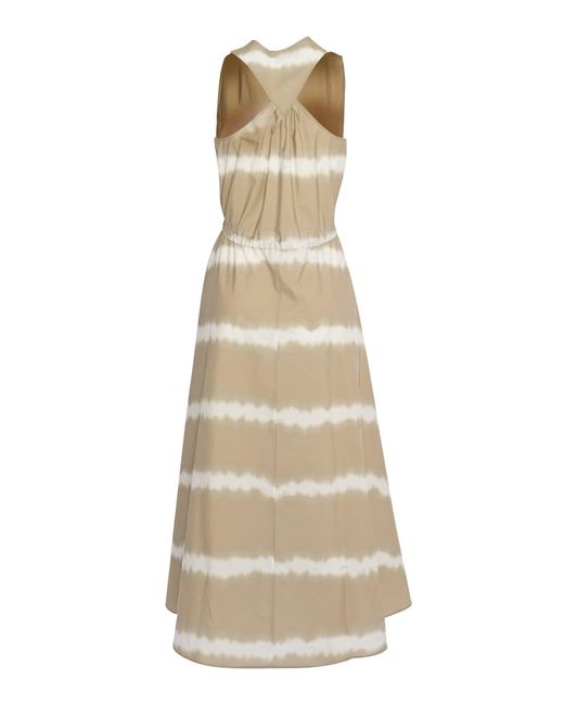 Aspesi Natural Maxi Dress With Cross-Strap Back And Tie-Dye Pattern