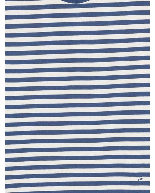 DUNST Blue Striped Cotton T Shirt