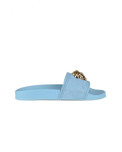 Versace Blue Medusa Slides