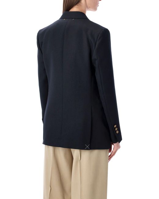 Golden Goose Deluxe Brand Blue Double-Breasted Blazer With Buttons