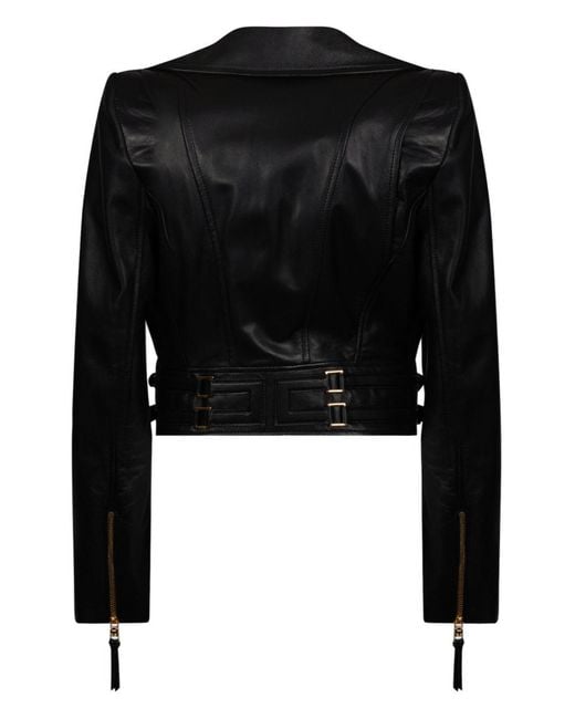 Elisabetta Franchi Black Leather Jacket
