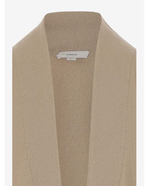 Vince Natural Cardigan Open-Front Cashmere