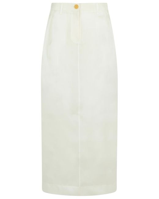 Khaite White Lucian' Silk Skirt