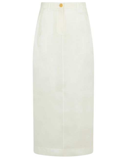 Khaite White 'Lucian' weißer Seidenrock
