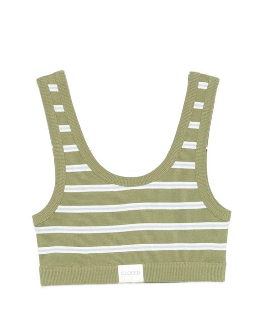Closed Green Cotton Bralette Bra