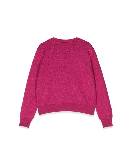 Versace Pink Crew Neck Pullover With Embroidered Logo