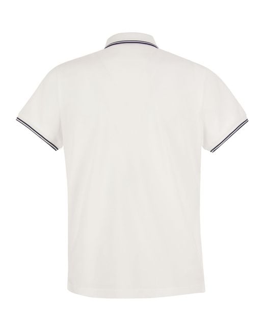 Moncler Poloshirt Met Logo in het White