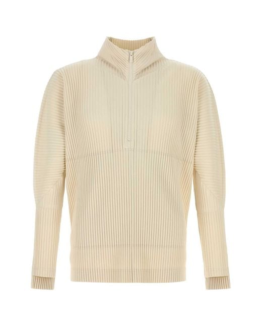 Homme Plissé Issey Miyake White Homme Plisse' Issey Miyake Sand Polyester Sweatshirt