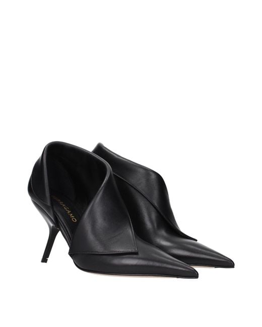 Ferragamo Black Litty Ankle Boots Leather
