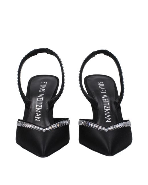 Stuart Weitzman Black Sandalen GMCT Frauen Satin schwarz