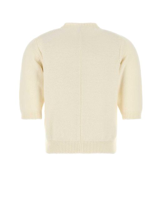 Bottega Veneta White Ivory Wool Sweater