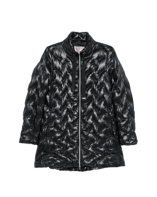 Herno Black Quilted Midi Down Jacket