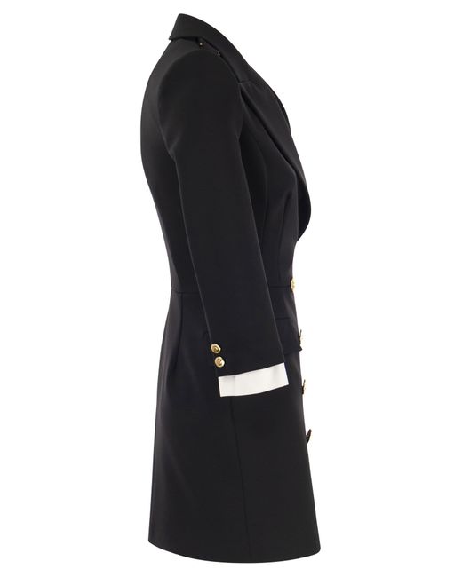 Robe Manteau en double crêpe Elisabetta Franchi en coloris Black