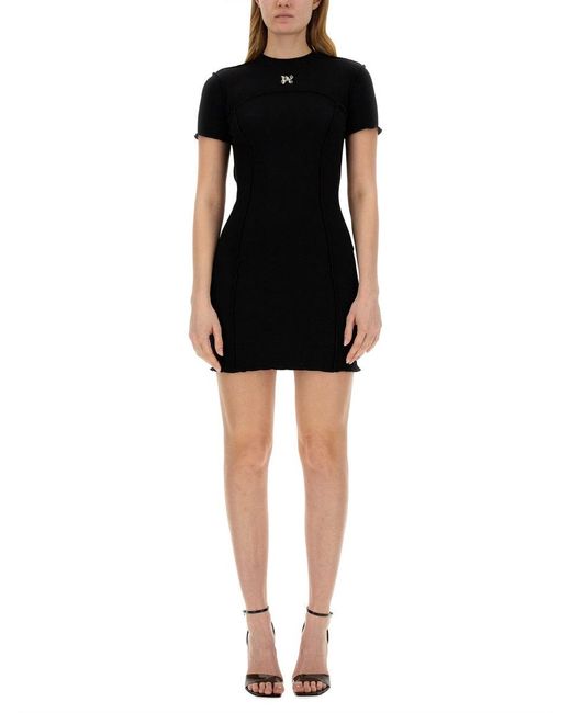Palm Angels Black Elegant Logo Dress