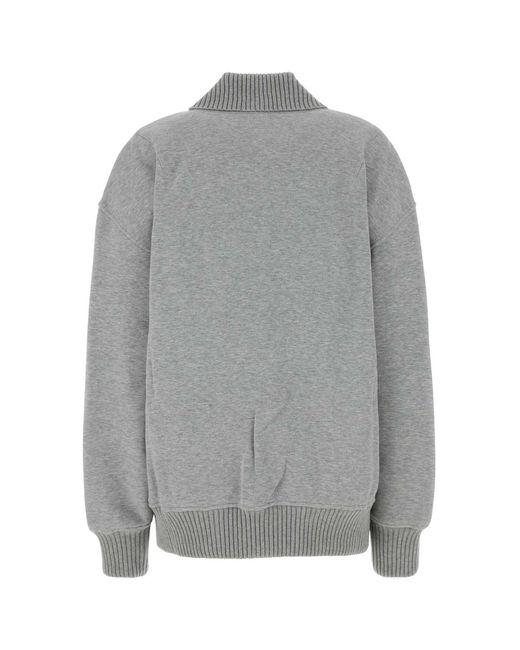 Gucci Gray Grey Cotton Blend Bomber Jacket