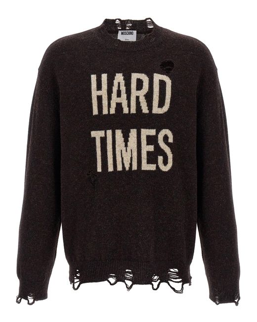 Moschino Black Hard Times' Sweater for men