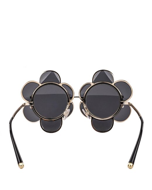 Dolce & Gabbana Gray Special Edition Flower Sunglasses