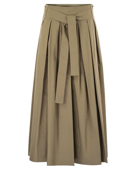 Falda de algodón plisado de fin de semana Max Mara Agiate Weekend by Maxmara de color Natural