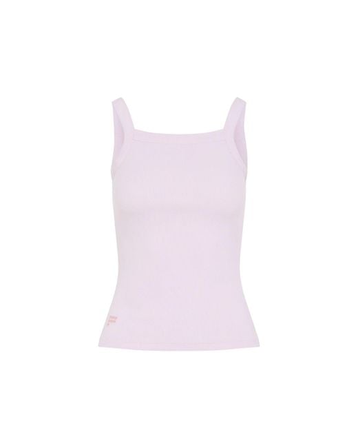 PANGAIA Pink Ribbed Square Neck Tank Top