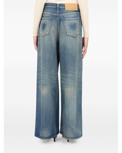 MM6 by Maison Margiela Blue Wide-Leg Denim Cotton Jeans