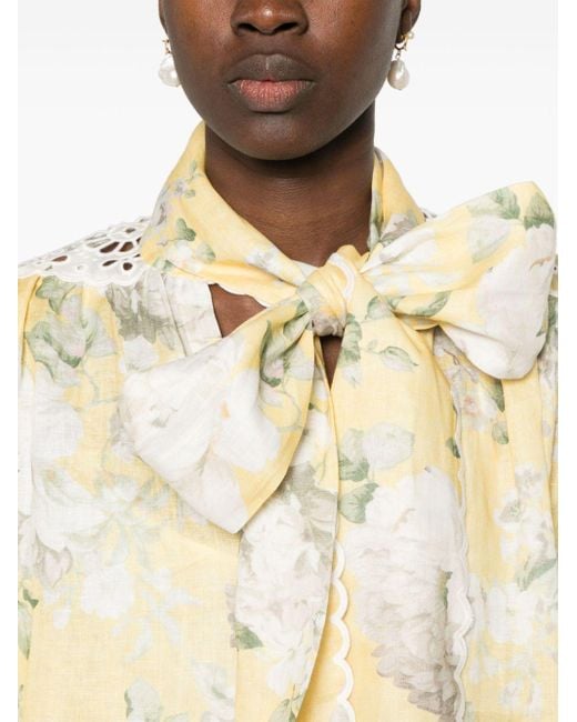 Zimmermann Natural Acacia Linen Mini Dress