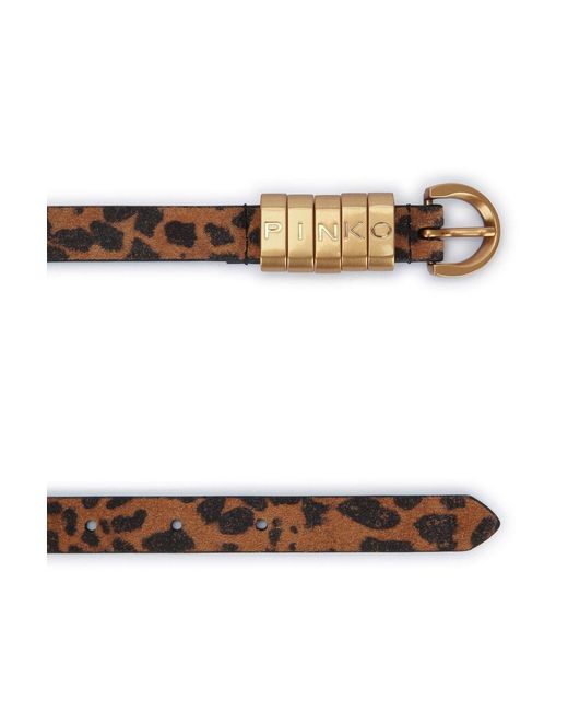 Pinko Brown Animal Print Belt
