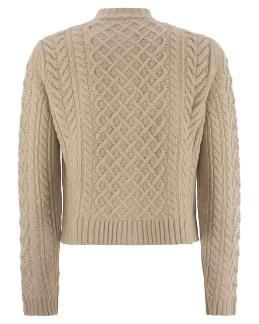 Weekend by Maxmara Natural Abito Plaited Wool Cardigan