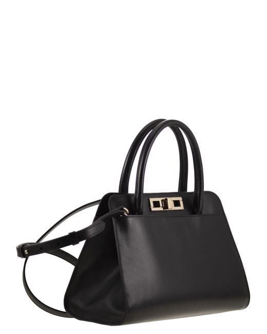 Fabiana Filippi Black Medium Handbag With Metal Accessory