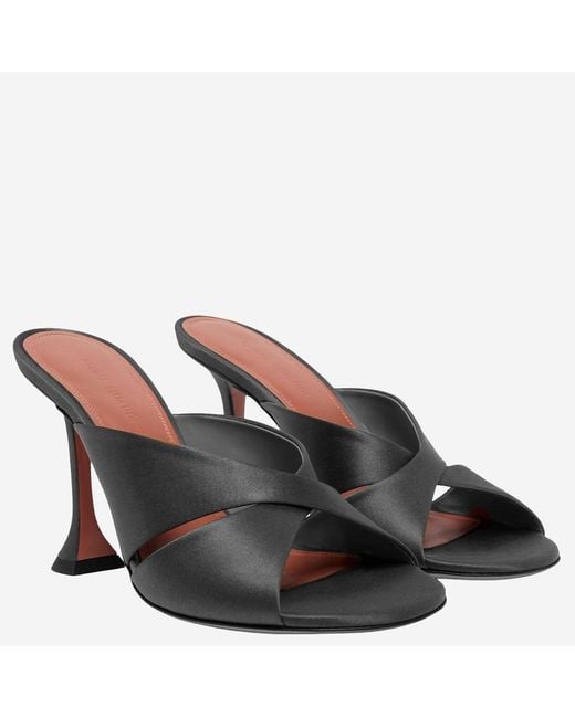 AMINA MUADDI Black Salma Satin Sandals