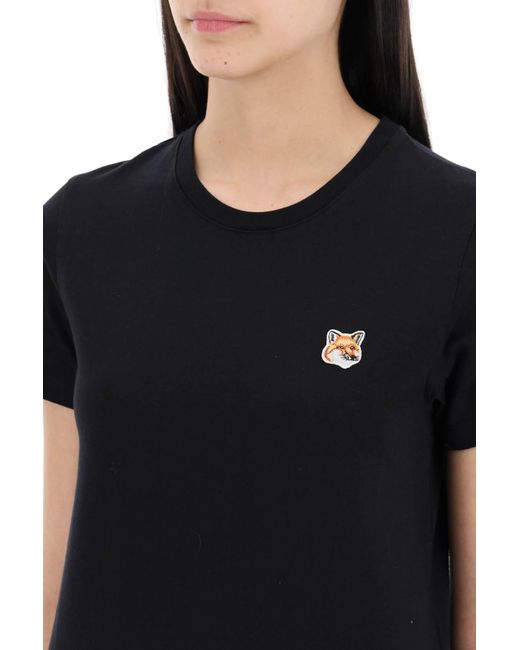 Maison Kitsuné Black Fox Head Crew Neck T -Shirt