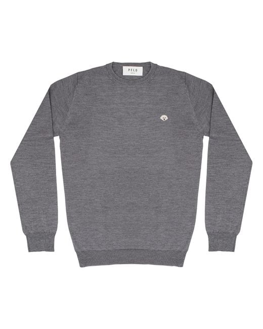 PELO FOUNDATION Gray Girocollo Merinos for men