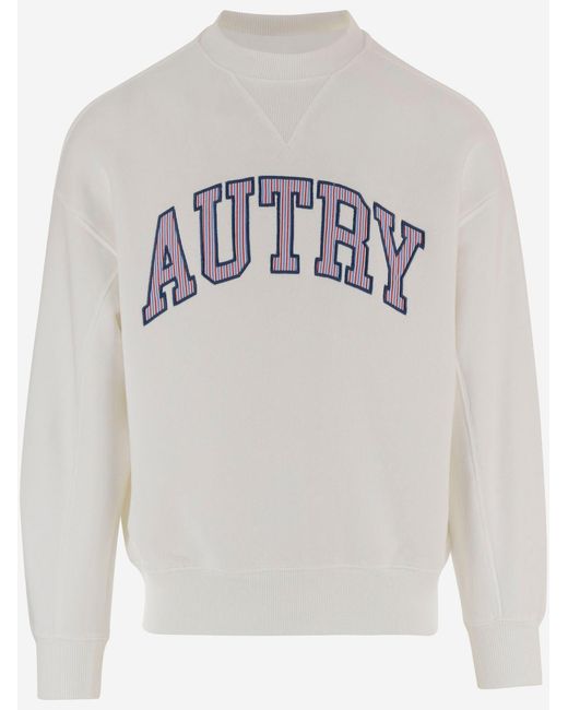 Autry Gray Cotton Sweatshirt With Logo for men