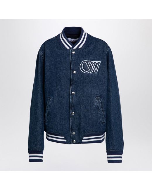 Off-White c/o Virgil Abloh Blue Off- Denim Bomber Jacket