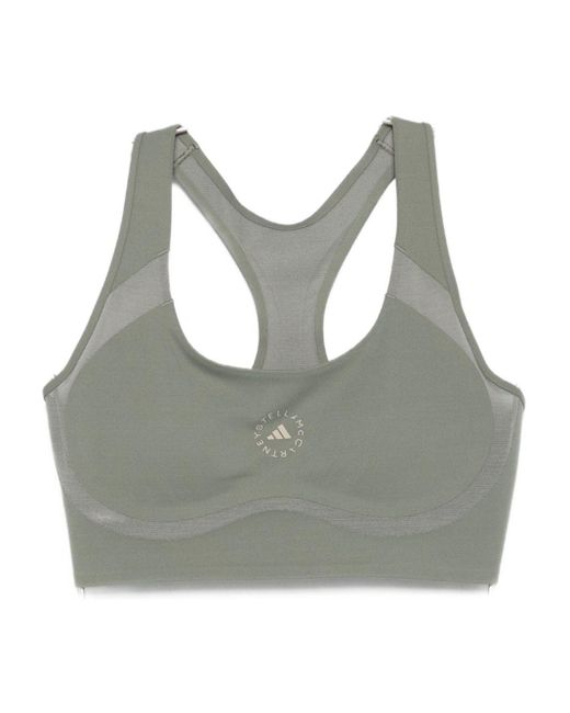Adidas By Stella McCartney Gray Logo Gym Bra