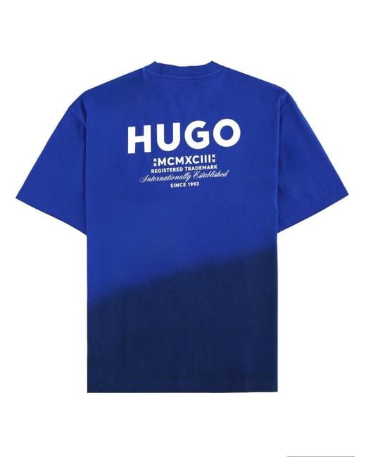 HUGO Blue T Shirt "Nalono" Con Logo